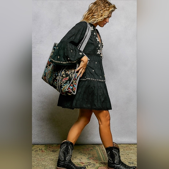 #1305 POL Midnight Garden Heirloom Tote - Picture 5 of 8